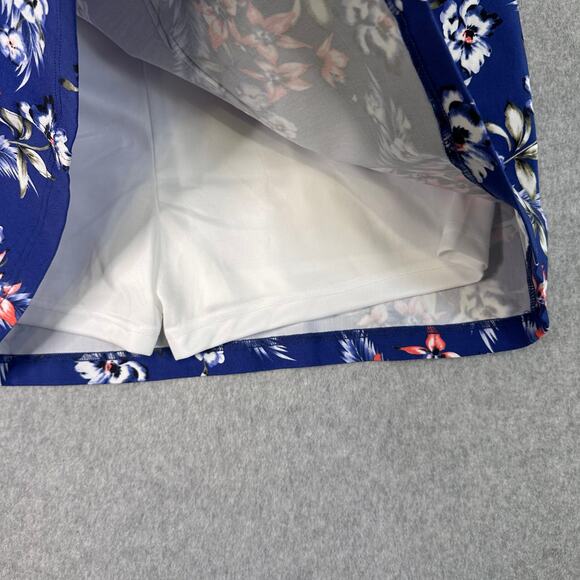 Mario Serrani Skirt Blue Floral Womens XXL Tummy Control Comfort Stretch Skort - Picture 5 of 7